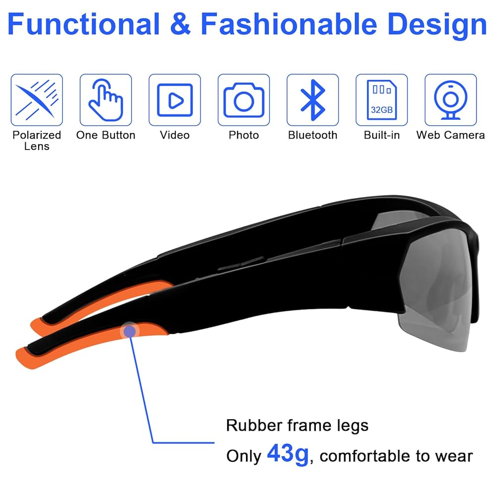 Cameroon Sport Bluetooth Camera Sunglass with Bluetooth, camera,
video and photo features