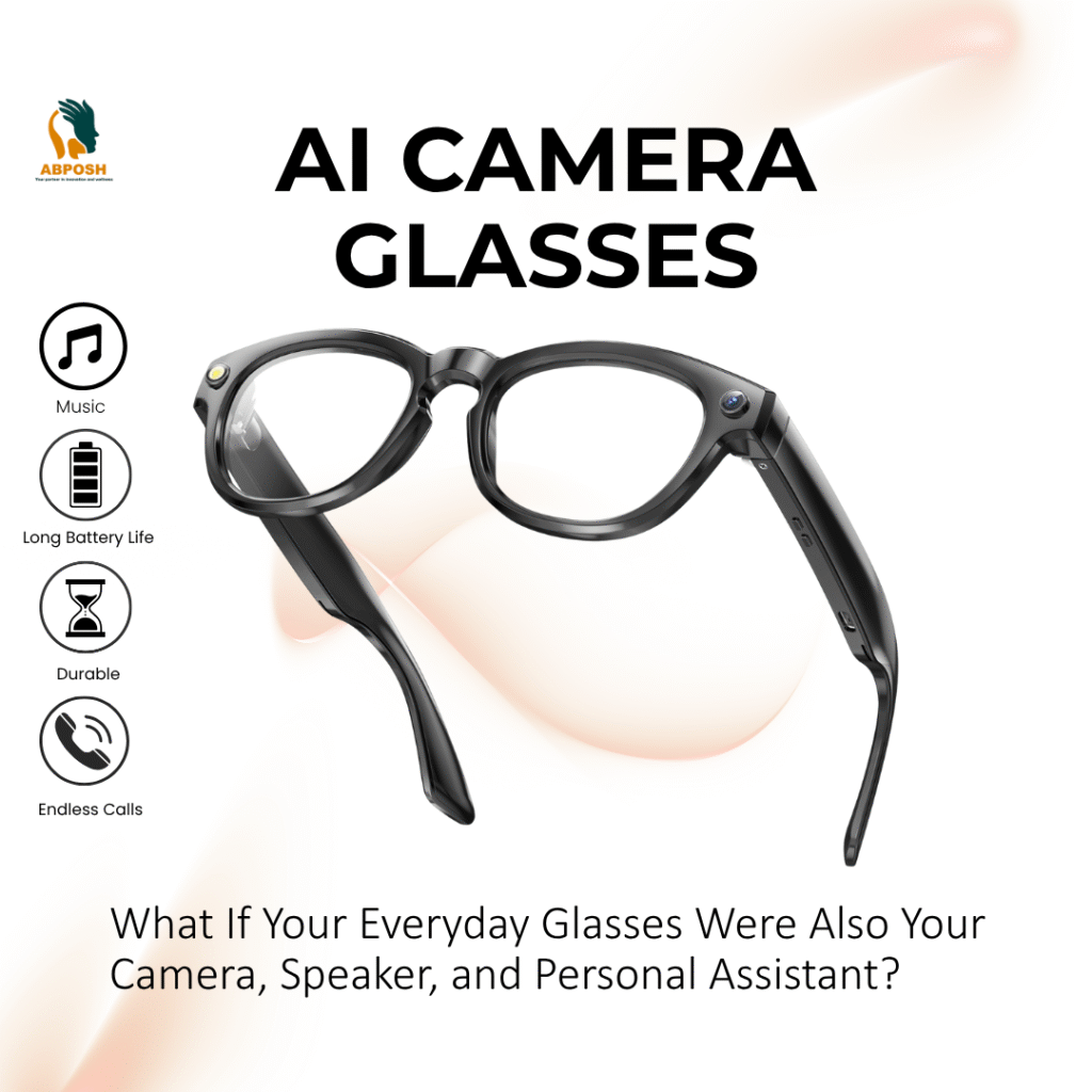 AI Smart Glasses with camera, speaker, music and voice assistant features
